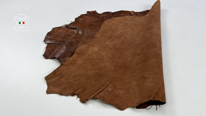 RUSSET BROWN VEGETABLE TAN VINTAGE Thick Soft Lambskin leather 3+sqf 1.2mm C2096