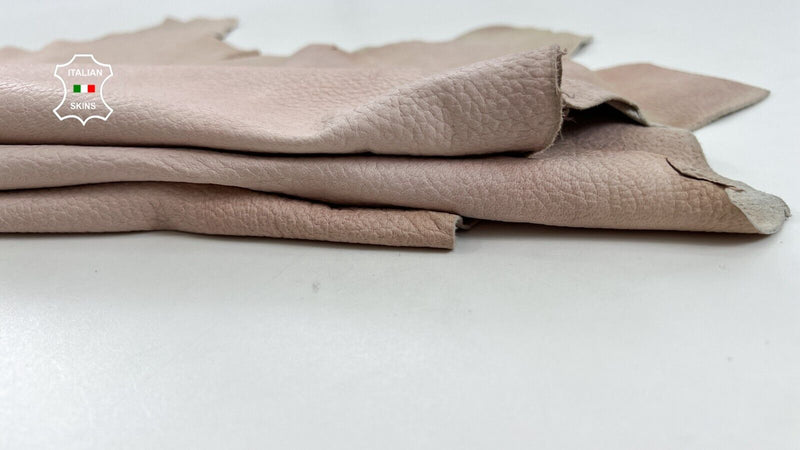 NATURAL LIGHT PINK PEBBLE GRAINY VINTAGE LOOK Soft Lamb leather 8sqf 0.9mm C1019