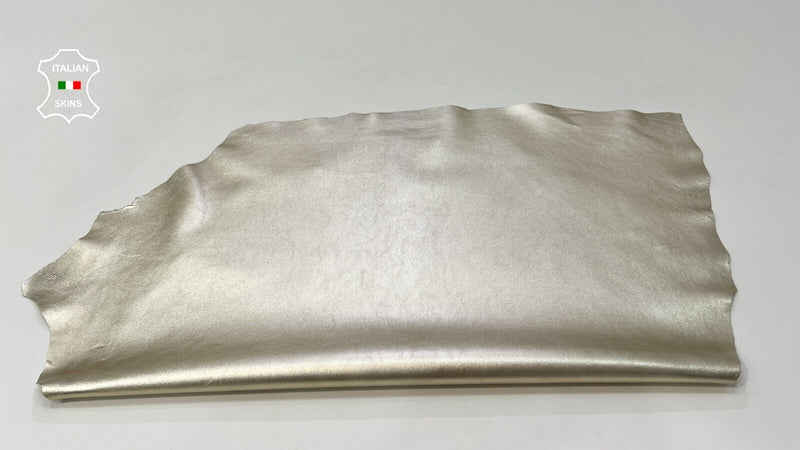 METALLIC LIGHT GOLD PLATINUM Soft Italian Lambskin leather hides 6sqf 0.7mm C318