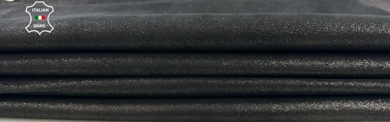 BLACK SHIMMER & SHINE PRINT ON Thick Goatskin leather 2 skins 5sqf 1.1mm #C2479