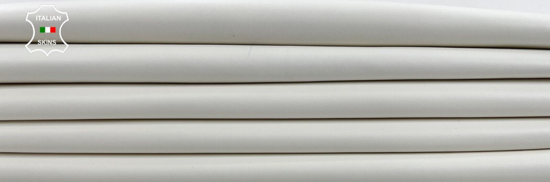 VANILLA WHITE Soft Italian Lambskin sheep leather hide 2 skins 12sqf 0.9mm #C662