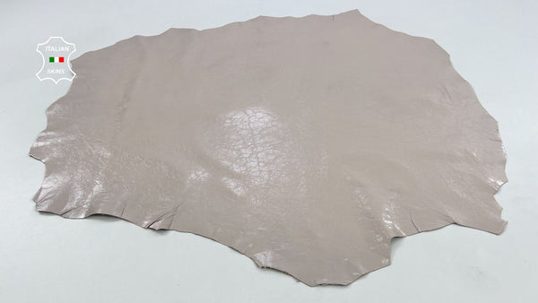 NUDE PINK CRINKLED SHINY COATED Thin Soft Italian Lamb leather 6sqf 0.6mm #C1674