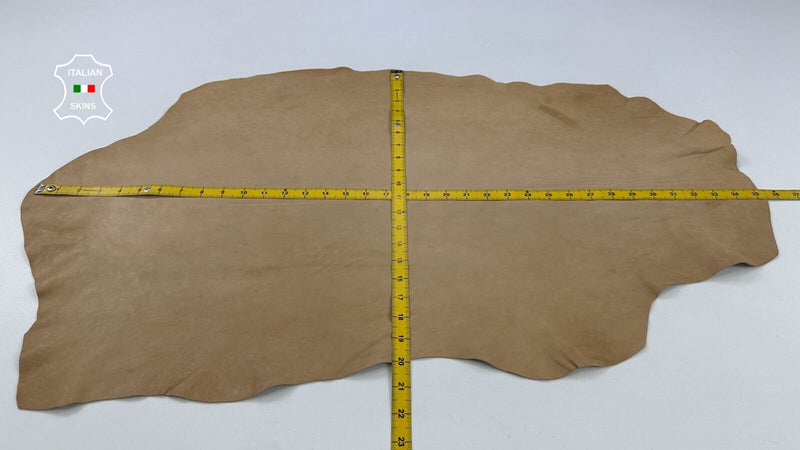 NATURAL BEIGE WASHED VEGETABLE TAN Thick Soft Lambskin leather 5sqf 1.2mm #C2296