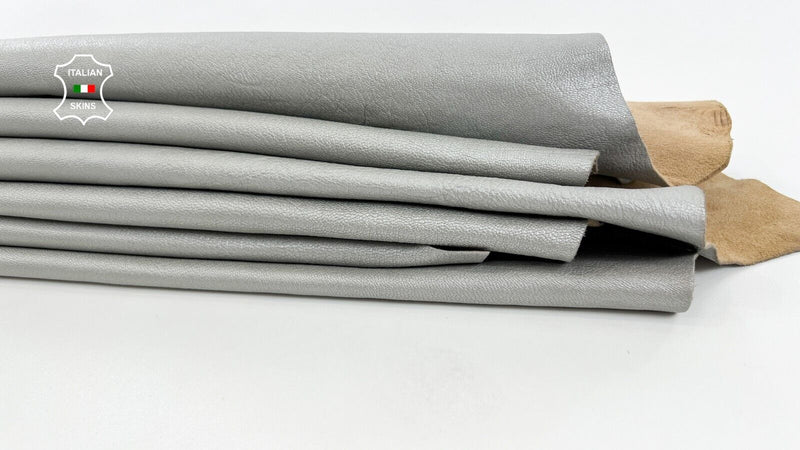 SILVER GREY ROUGH Thick Soft Italian Goatskin leather 3 skins 20sqf 1.2mm #C1445