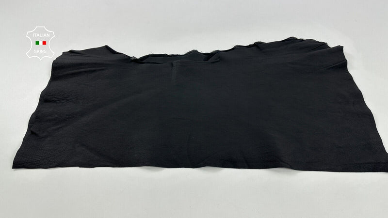 CHARCOAL BLACK Thick STRETCH Backed Lambskin leather 2 skins 6+sqf 1.1mm #C2904