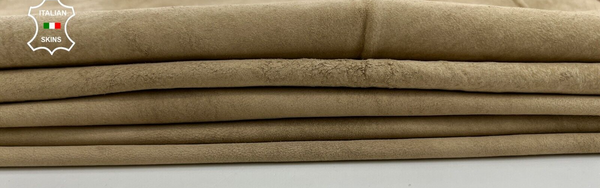 BEIGE SUEDE Soft Italian Lambskin Lamb leather hides 6 skins 30sqf 0.7mm #C533