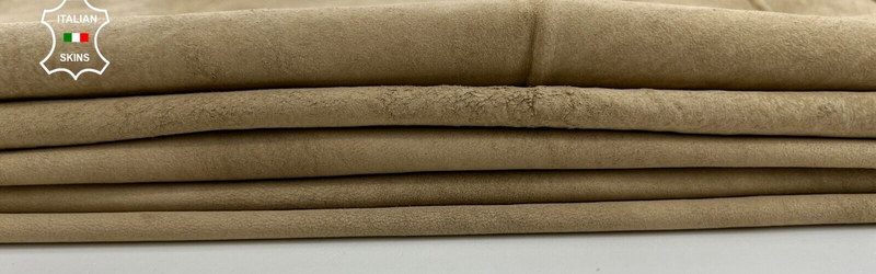 BEIGE SUEDE Soft Italian Lambskin Lamb leather hides 6 skins 30sqf 0.7mm #C533