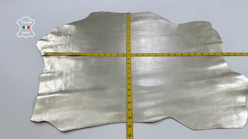 METALLIC LIGHT GOLD SMOOTH Thick Italian Goatskin leather hide 4+sqf 1.4mm C3059