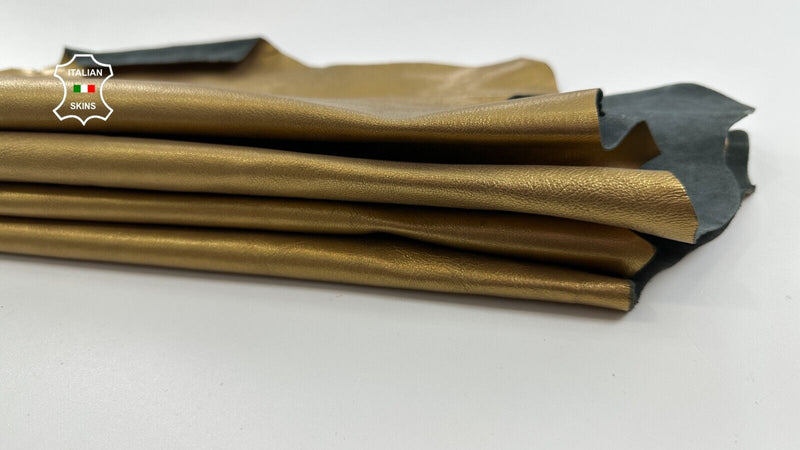 METALLIC BRONZE ROUGH Thick Goatskin Goat leather 2 skins 6sqf 1.1mm #C3049