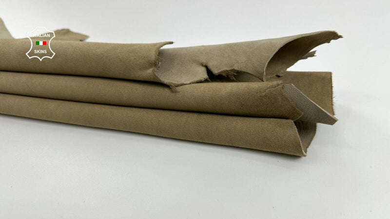 KHAKI BROWN Thick Soft Italian Goatskin leather hides skins 3+sqf 1.2mm #C2754