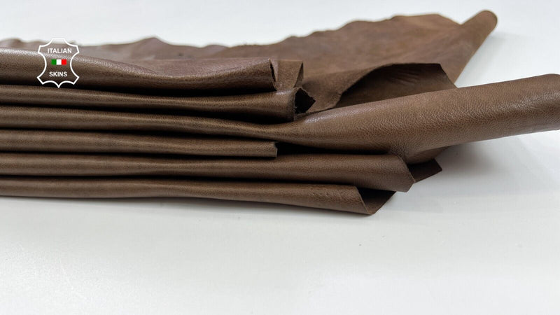 BROWN ANTIQUED Soft Italian Lambskin Sheep leather 2 skins 14sqf 0.7mm #C2014