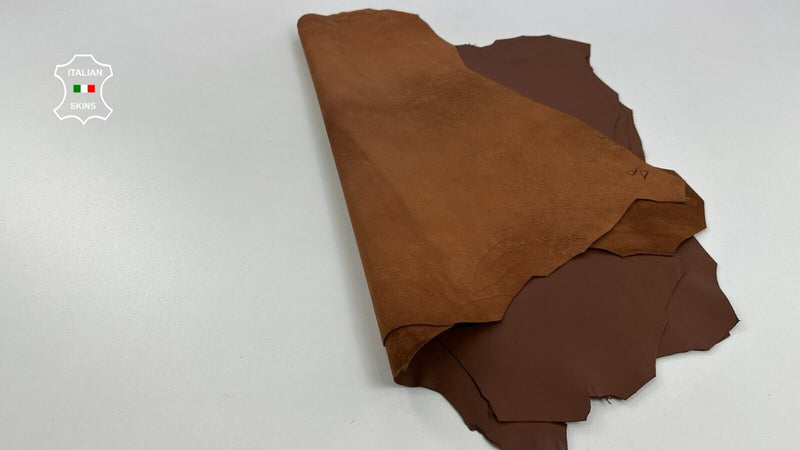 BROWN Italian Metis Lambskin Sheep Lamb leather hides 3 skins 14sqf 0.9mm C3013