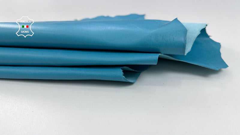 AZURE BLUE Italian Goatskin Goat leather hides skin Bookbinding 7sqf 0.8mm C2306