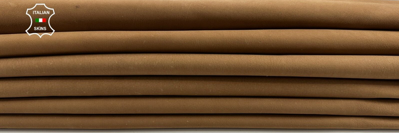 LIGHT BROWN NUBUCK Italian Goatskin leather hide hides 4 skins 20sqf 1.0mm C3039