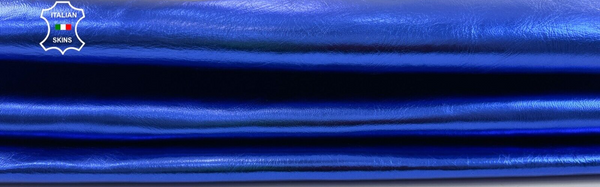 METALLIC COBALT BLUE ROUGH Italian Goatskin Goat leather hide 5sqf 1.0mm C1677