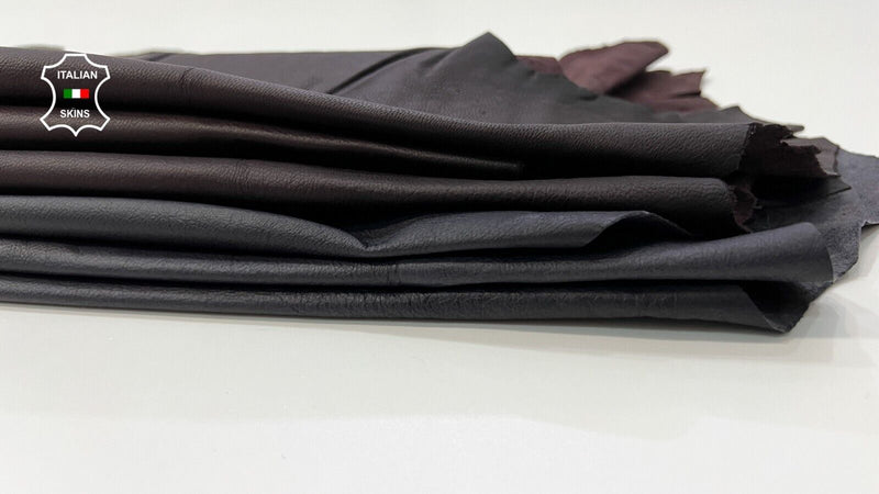 DARK BROWN 2 SHADES MATTE ROUGH Thin Goatskin leather 2 skins 10sqf 0.6mm #C264