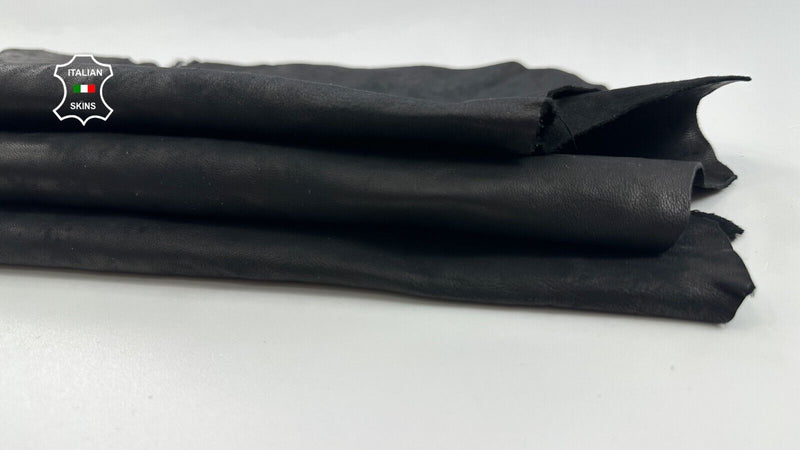 VINTAGE BLACK Soft Italian Goatskin Goat leather hides skins 5sqf 1.0mm #C2277