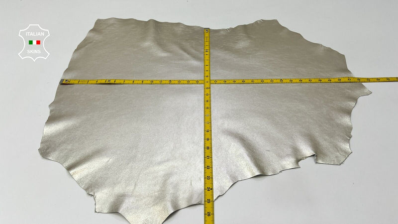 METALLIC LIGHT GOLD PLATINUM Soft Italian Lambskin leather hides 6sqf 0.7mm C318