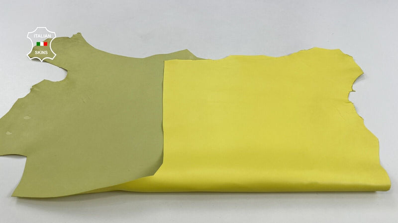 LEMON YELLOW Italian Metis Lambskin Sheep Lamb leather hides 4sqf 0.9mm #C2074