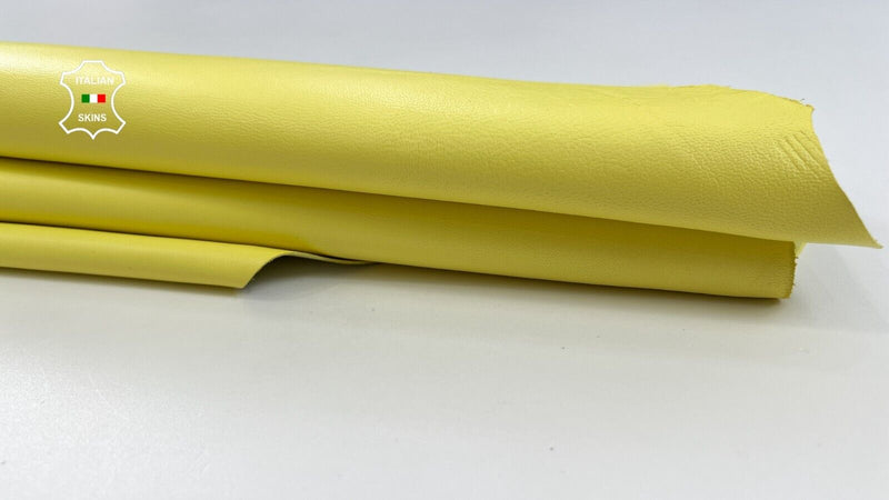 LEMON YELLOW Italian Metis Lambskin Sheep Lamb leather hides 4sqf 0.9mm #C2074