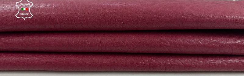 WASHED GRAINY WINE VEGETABLE TAN Thick Soft Lambskin leather 4+sqf 1.4mm #C2355