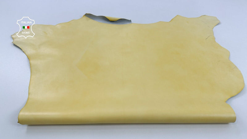 BANANA LIGHT YELLOW COATED Thick Strong Italian Goat leather 7sqf 1.1mm #C2440