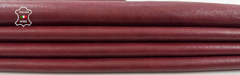 WINE RED BORDEAUX SHINY CRINKLE Soft Italian Lambskin leather 7+sqf 1.0mm #C2899