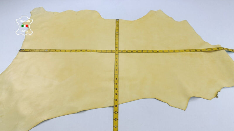 BANANA LIGHT YELLOW COATED Thick Strong Italian Goat leather 7sqf 1.1mm #C2440