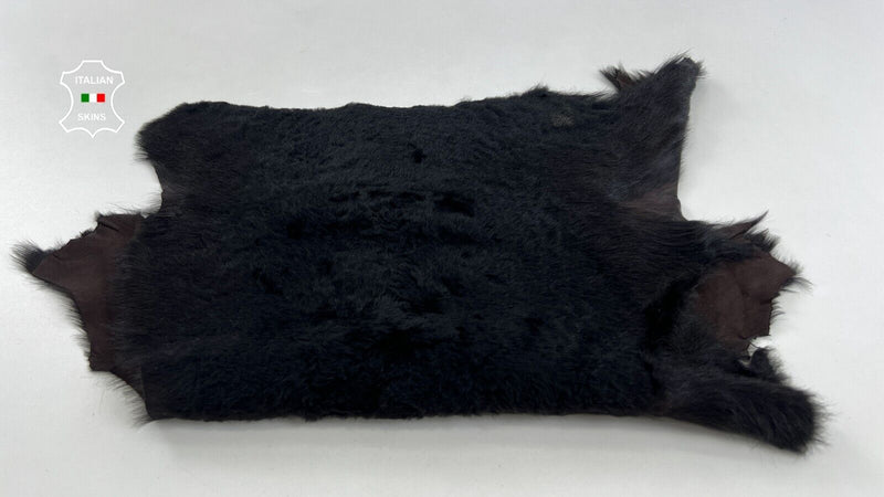 VERY DARK BROWN Short Hair On Italian sheepskin Lamb shearling fur 14"x23" C1958