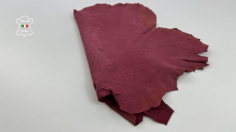 WASHED GRAINY WINE VEGETABLE TAN Thick Soft Lambskin leather 4+sqf 1.4mm #C2355