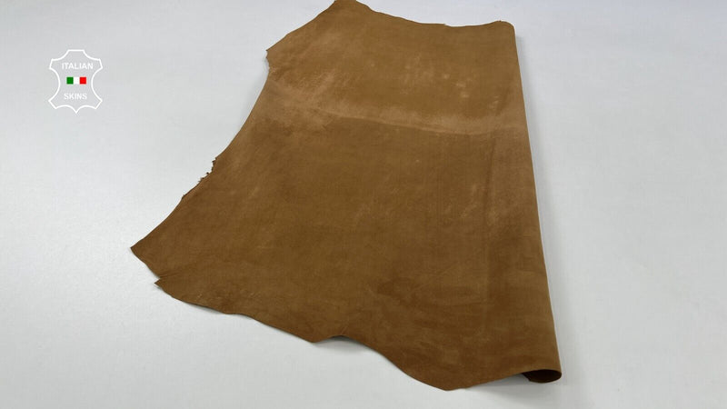 WAXY PEANUT BROWN Thin Soft Italian Lambskin Sheep leather hide 5sqf 0.6mm C2100