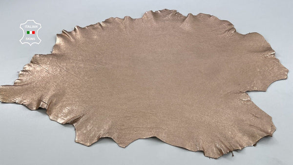 METALLIC ROSE GOLD WASHED ROUGH Thick Italian Lambskin leather 6sqf 1.6mm #C1319