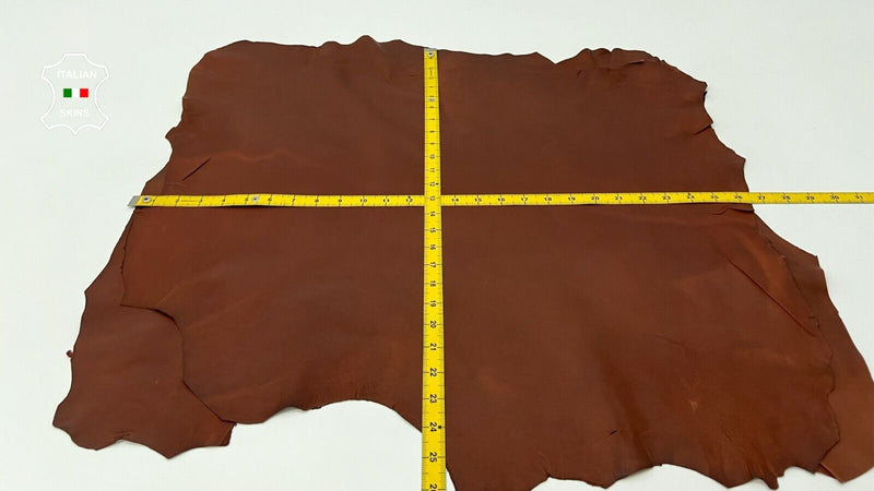 NATURAL BURNT BROWN Thin Soft Italian Lamb Leather 2 skins 10+sqf 0.6mm #B9875