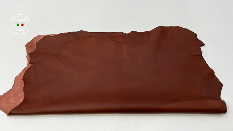 NATURAL BURNT BROWN Thin Soft Italian Lamb Leather 2 skins 10+sqf 0.6mm #B9875