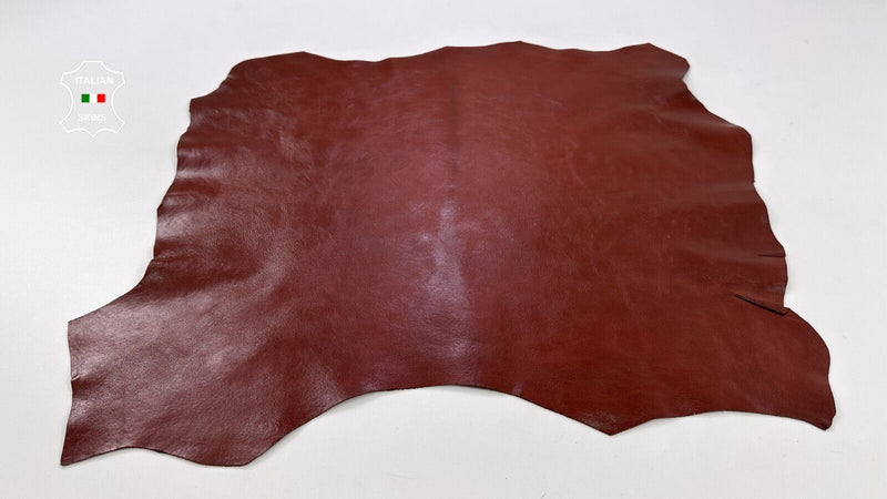 TERRACOTTA BROWN COATED SHINY ROUGH Thick Strong Goat Leather 4+sqf 1.2mm #C2403