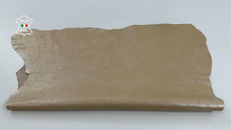 LIGHT SAND BEIGE PEARLIZED COATED Soft Lambskin Leather hide 5sqf 0.7mm #C2400