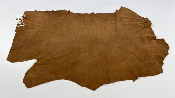 BROWN SUEDE Thin Soft Italian Lambskin Sheep Lamb leather hide 5sqf 0.6mm #C2080