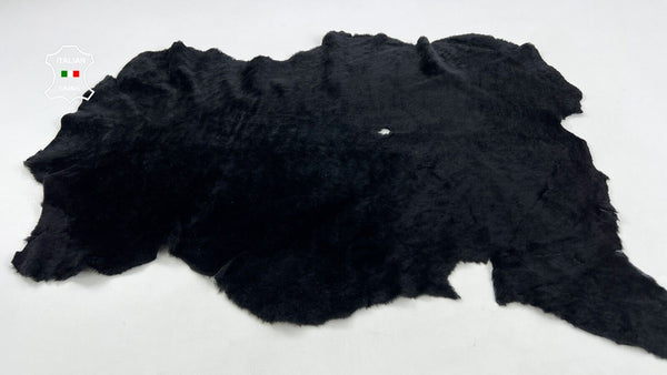 BLACK SHORT HAIR ON Soft Italian sheepskin Shearling Leather fur 21"x31" #C1026