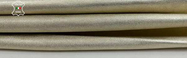 METALLIC LIGHT GOLD ROUGH Thick Soft Goatskin Goat leather hide 5sqf 1.2mm C2332