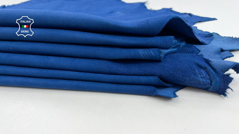 COBALT BLUE SUEDE ECONOMIC VINTAGE Soft Lamb leather 4 skins 22sqf 0.9mm C2050