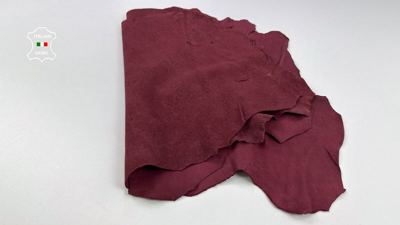 WASHED WINE ANTIQUED Thick Soft Italian Lamb leather 2 skins 9sqf 1.1mm #C2291