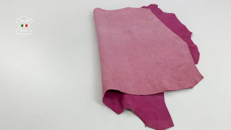 FUCHSIA HOT PINK VEGETABLE TAN VINTAGE LOOK Thick Goat leather 4+sqf 1.5mm C2758