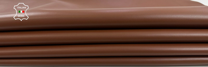 BROWN Italian Metis Lambskin Sheep Lamb leather hides 3 skins 14sqf 0.9mm C3013