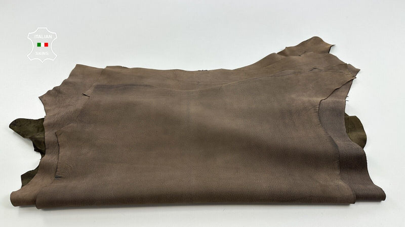 WALNUT BROWN ANTIQUED Thick Italian Goatskin leather 3 skins 15sqf 1.1mm C3037