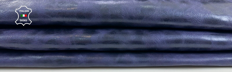 DARK PURPLE ANTIQUED COATED CRINKLED Thick Goatskin leather 4sqf 1.1mm #C2182