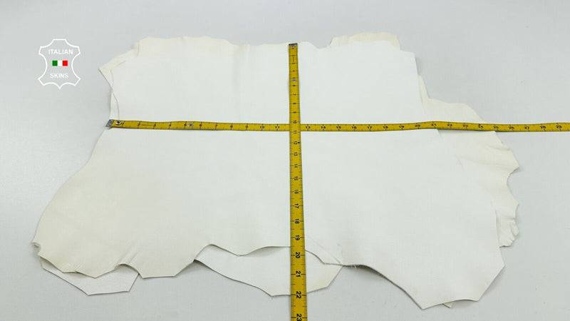 UNDYED VANILLA WHITE NAKED ROUGH Soft Goatskin leather 2 skins 7sqf 1.0mm #C2339