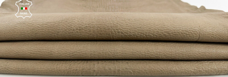 KHAKI GRAINY VEGETABLE TAN Thick Soft Italian Lambskin leather 5sqf 1.5mm #C2938