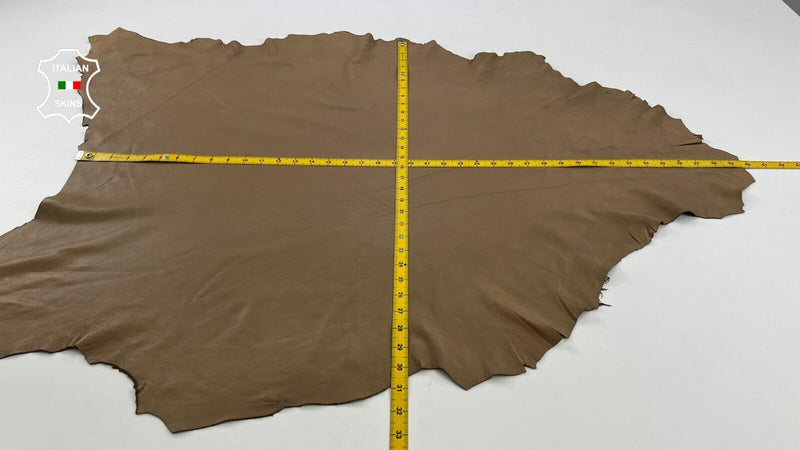 NUT BROWN VEGETABLE TAN Soft Italian Lambskin leather hides skin 8sqf 0.9mm C579