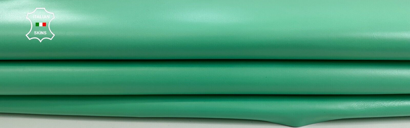 LIGHT JADE GREEN Thick Strong Italian Goatskin leather  hides 6sqf 1.2mm #C2443