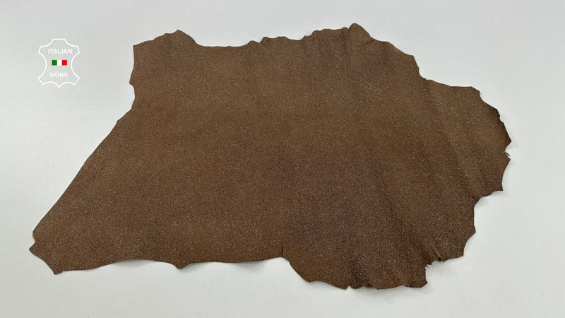 BROWN GLITTERED SHIMMER ROUGH Soft Goatskin leather hides skins 4sqf 1.0mm C2941